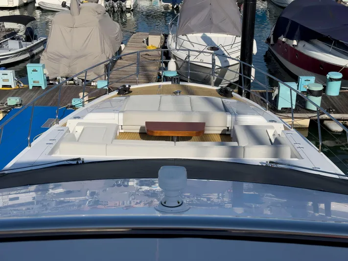  Yacht Photos Pics Luxury Azimut GRANDE 25 METRI yacht docked, showcasing spacious deck seating, 2020 model.