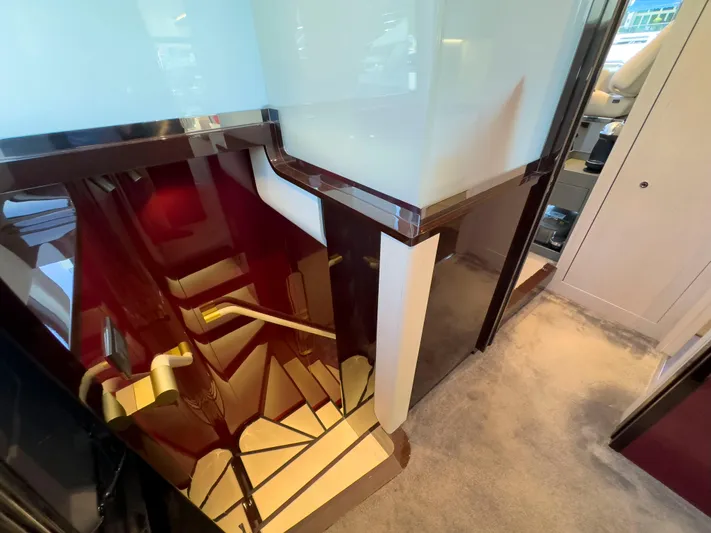  Yacht Photos Pics Luxurious staircase in 2020 Azimut GRANDE 25 METRI yacht interior.