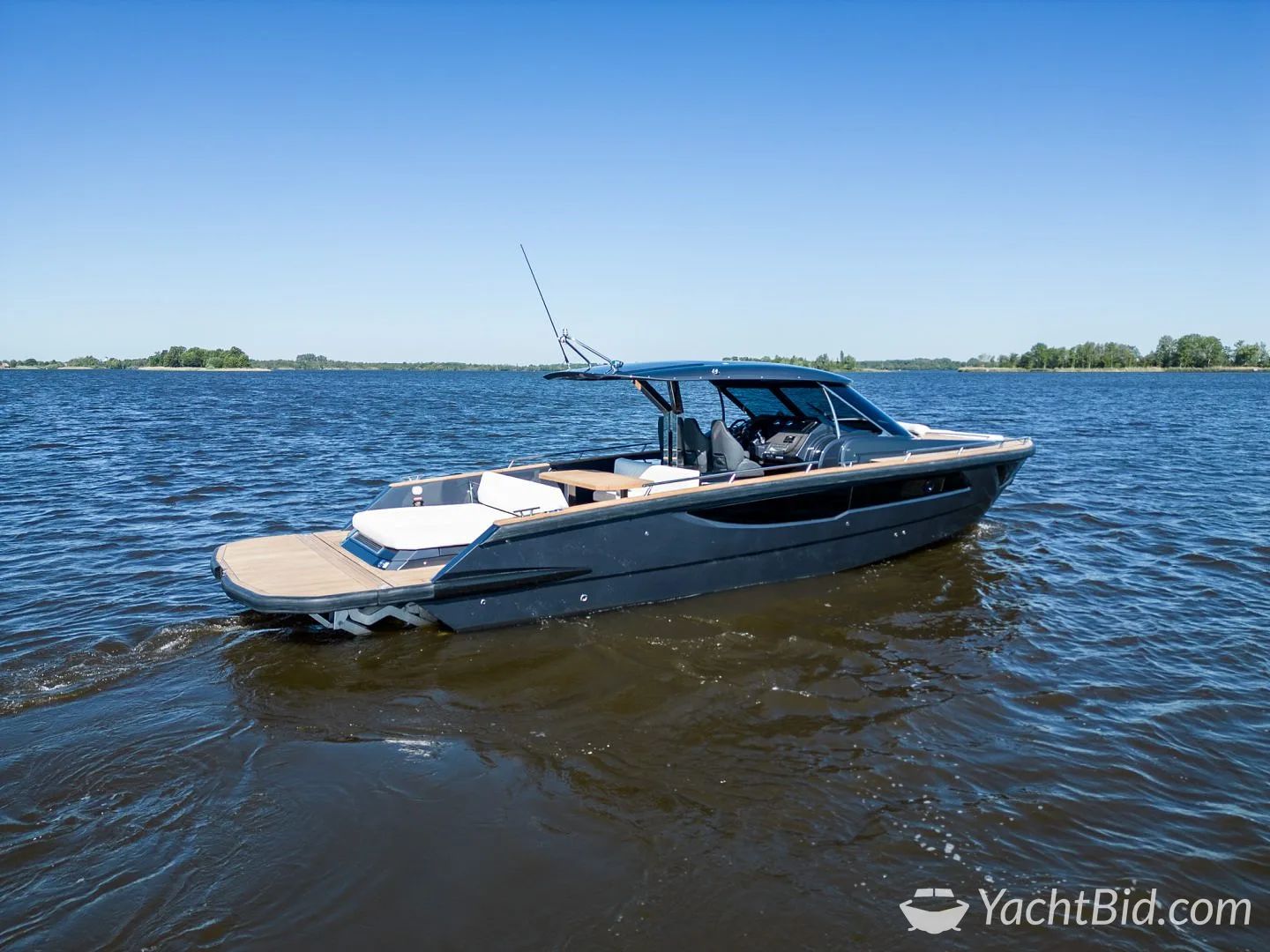 2023 Focus Forza 37 yacht on open water.