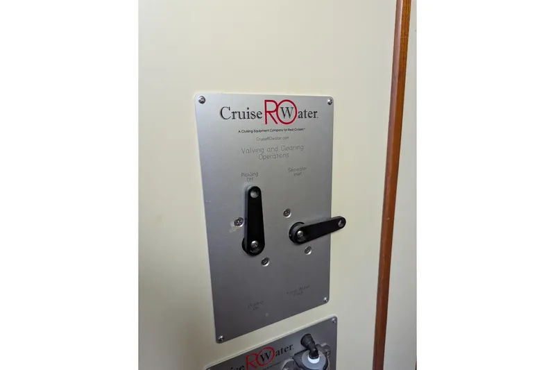 Amazing Grace Yacht Photos Pics Control panel on 1983 Kadey-Krogen Manatee 36 boat for water operations.