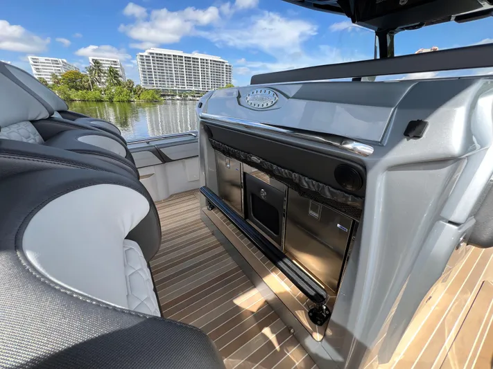  Yacht Photos Pics 2024 Nor-Tech 500 Sport boat interior with luxurious seating and modern amenities.