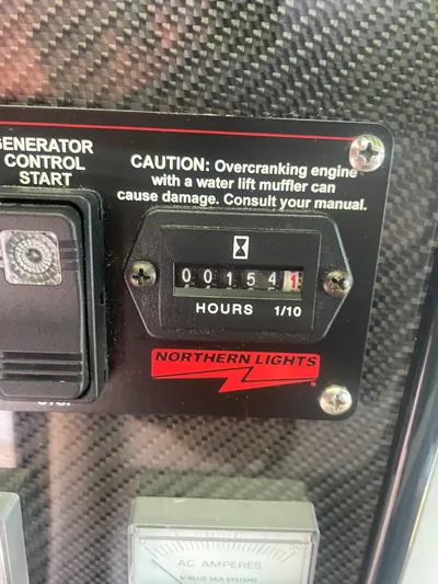  Yacht Photos Pics 2024 Nor-Tech 500 Sport generator control panel with hour meter reading 154.1 hours.