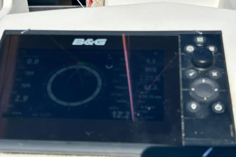 Polaris Yacht Photos Pics B&G navigation display on 2021 Beneteau Oceanis 30.1 yacht dashboard.