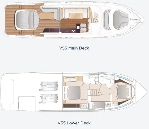  Yacht Photos Pics Princess Yachts V55 - Layout