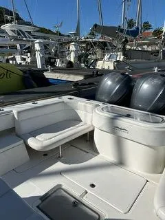  Yacht Photos Pics 2017 Invincible 39 Open Fisherman boat docked with dual engines.