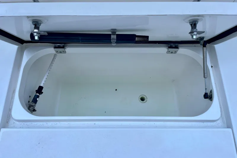  Yacht Photos Pics Open storage compartment on a 2015 Intrepid 375 Walkaround boat.