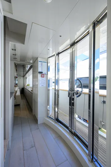 Halcyon Yacht Photos Pics Luxurious interior of 2018 Sanlorenzo SD112 yacht with sleek design and modern finishes.