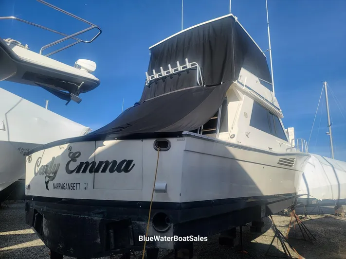  Yacht Photos Pics 1990 Viking 45 Convertible boat, named "Lady Emma," on display at BlueWater Boat Sales.