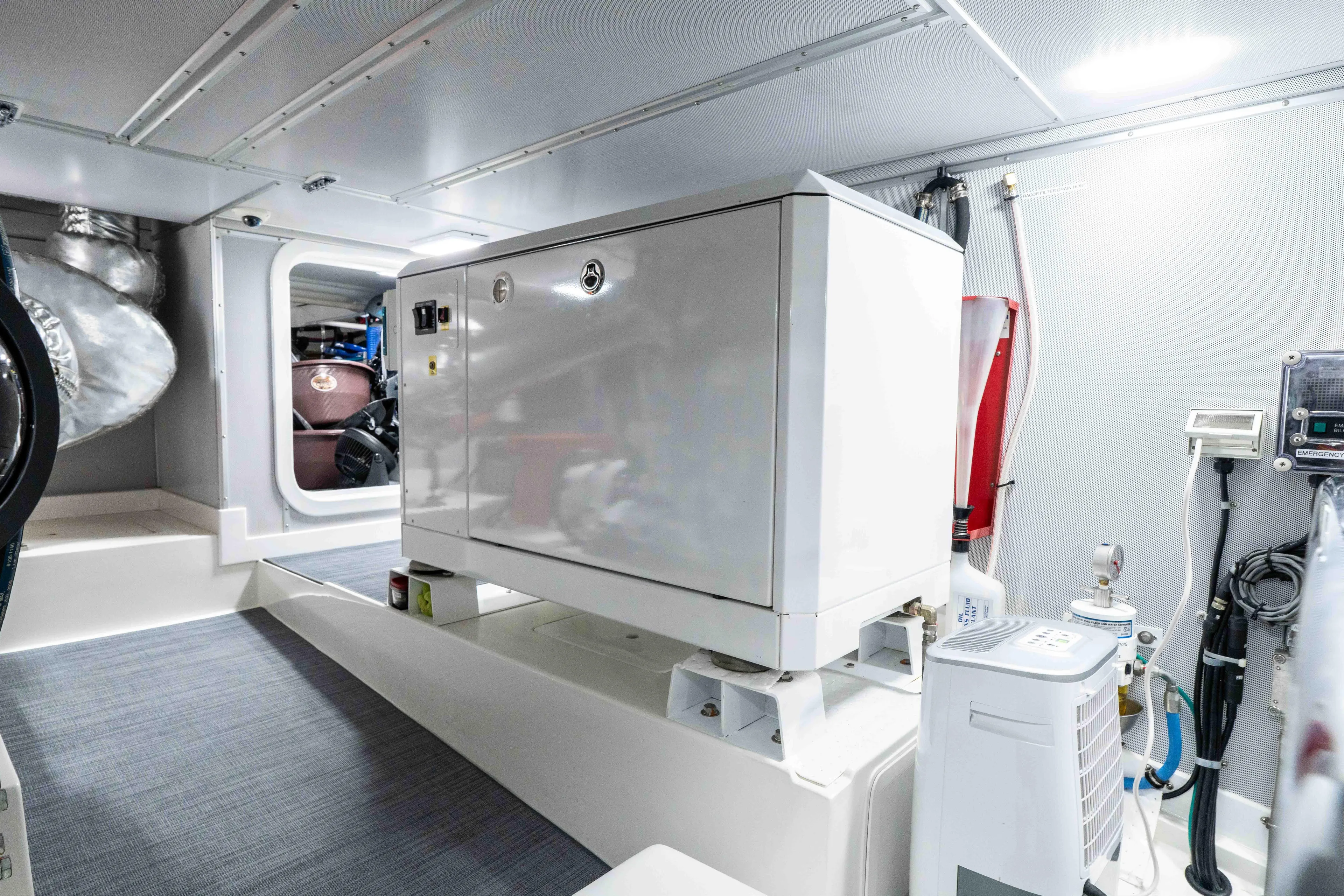 Martini Yacht Photos Pics Engine room of 2022 Nordhavn N63 yacht with generator and equipment.