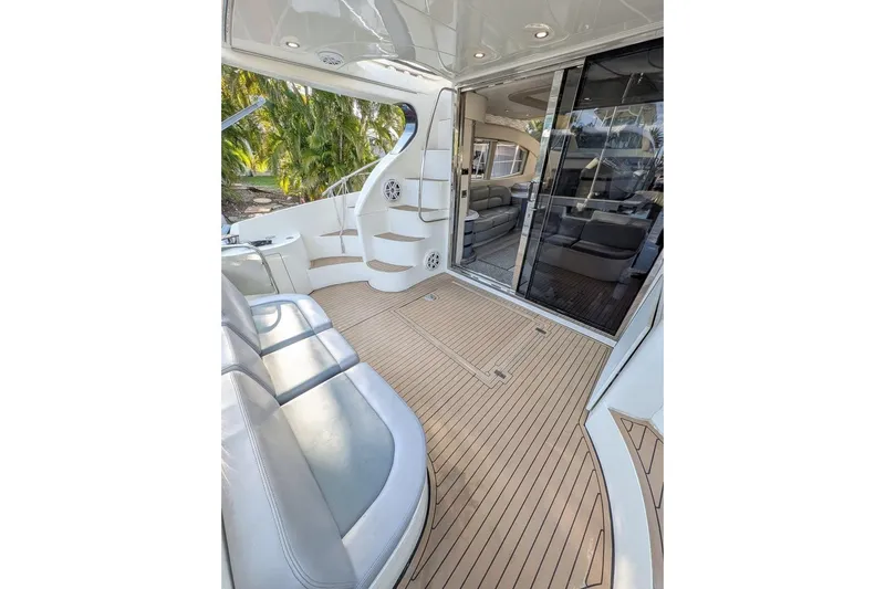  Yacht Photos Pics Luxurious 2001 Azimut 46 yacht interior with sleek seating and elegant design.