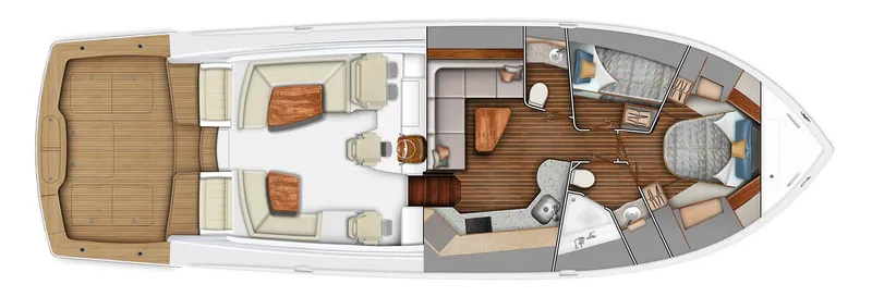 2026 Viking 50o Yacht Photos Pics Floor plan of 2026 Viking 50 Open yacht, showcasing interior and deck layout.