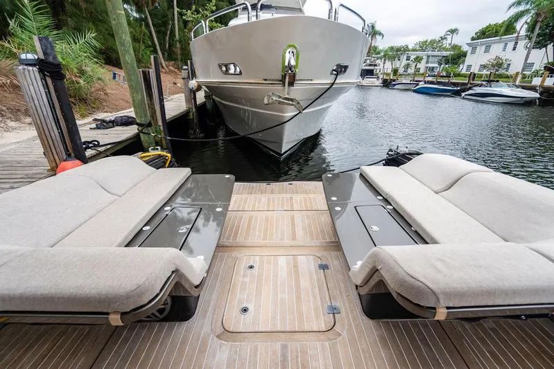  Yacht Photos Pics 2015 CNM 43 Continental yacht docked with luxurious seating area.