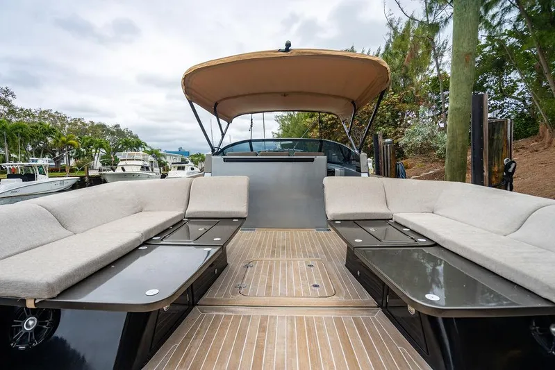  Yacht Photos Pics 2015 CNM 43 Continental yacht with spacious deck and seating area.
