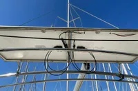 Bavaria C45 yacht solar panel installation, 2020 model, under clear blue sky.
