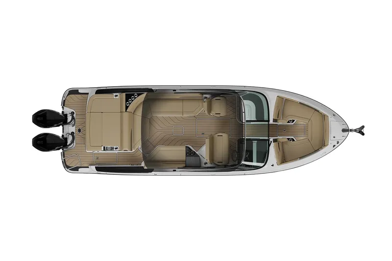  Yacht Photos Pics Manufacturer Provided Image: 2025 Sea Ray SLX 280 Outboard, top view, luxury boat design with dual engines.