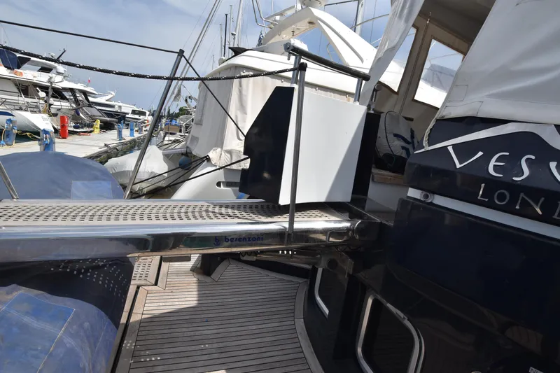 Vesuvio Yacht Photos Pics Luxury yacht docked at marina, featuring Pacific Prestige 170, 2007 model.