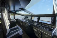 Modern helm of 2021 Wally WHY 200 yacht with advanced navigation systems.