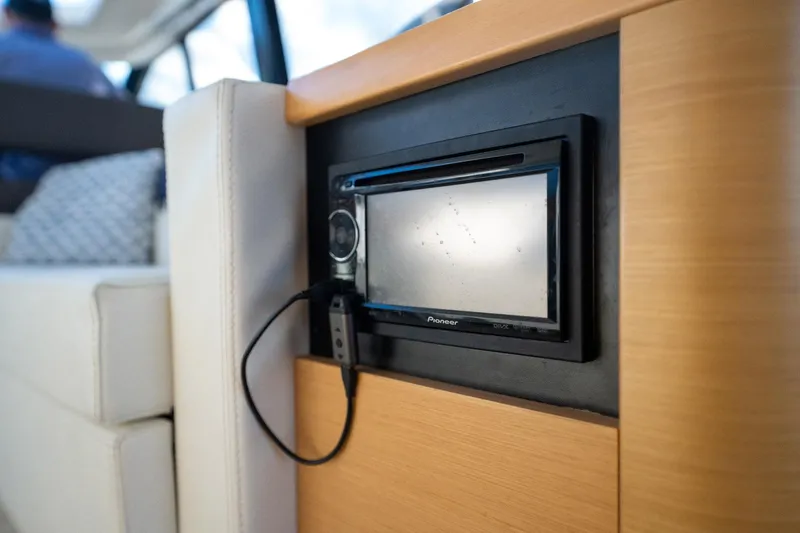 The Best Day Ever Yacht Photos Pics Pioneer audio system in 2013 Prestige 500S yacht interior.