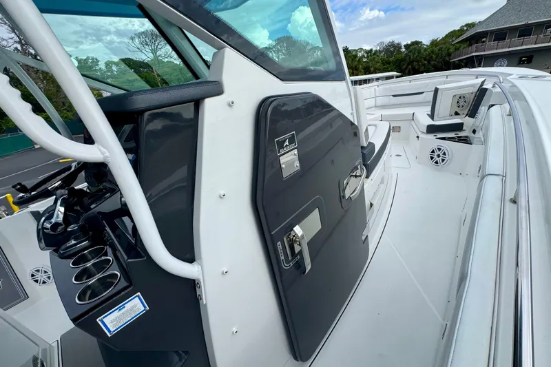  Yacht Photos Pics 2023 Blackfin 332 CC boat interior with sleek design and modern amenities.