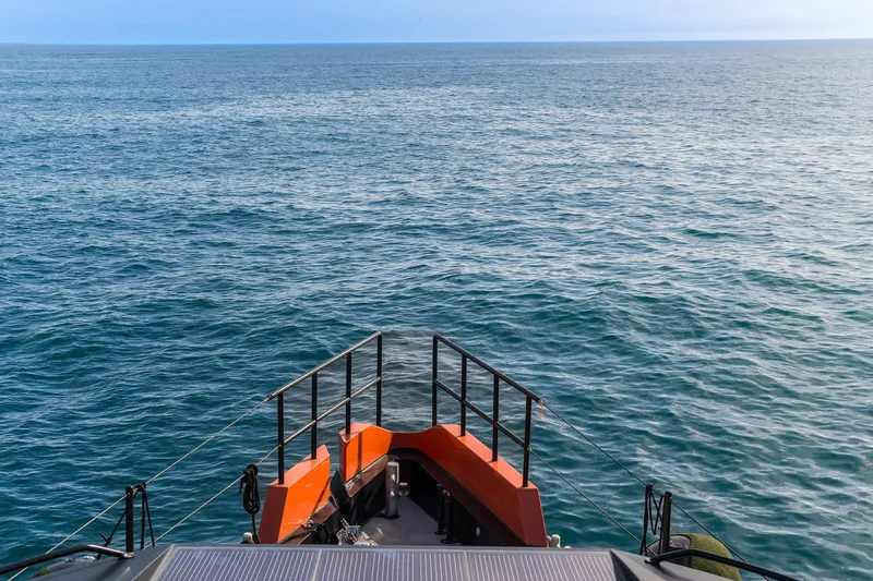 Vanguard Yacht Photos Pics Bow view of 2023 Naval Yachts XPM 78 on open sea.
