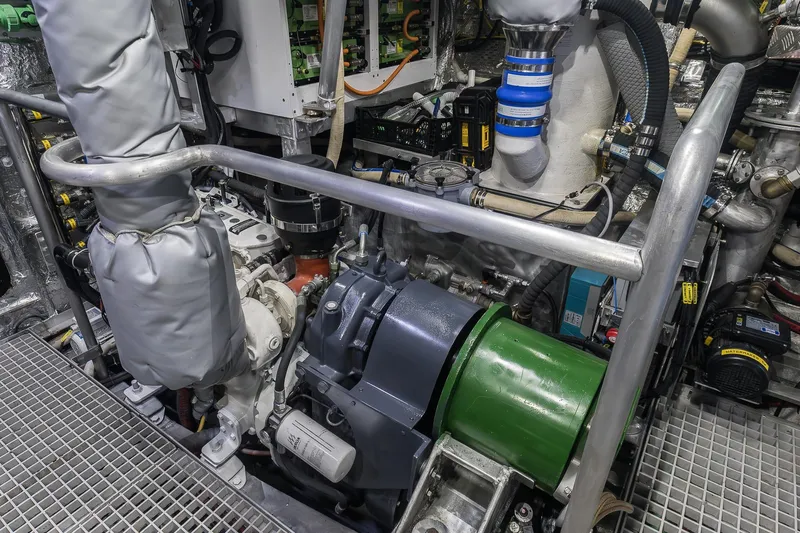 Vanguard Yacht Photos Pics Engine room of 2023 Naval Yachts XPM 78, showcasing advanced machinery and components.