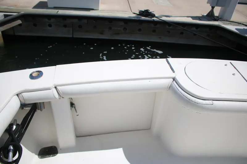 Sweetemocian Yacht Photos Pics 1999 Ocean Yachts model, white deck view at marina.