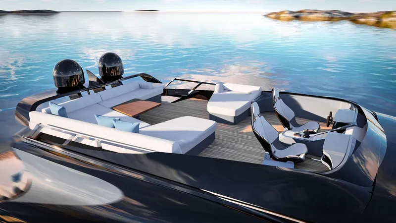 Aria 78 Yacht Photos Pics Luxurious 2026 Centouno Navi Aria yacht with sleek design and spacious deck on calm waters.