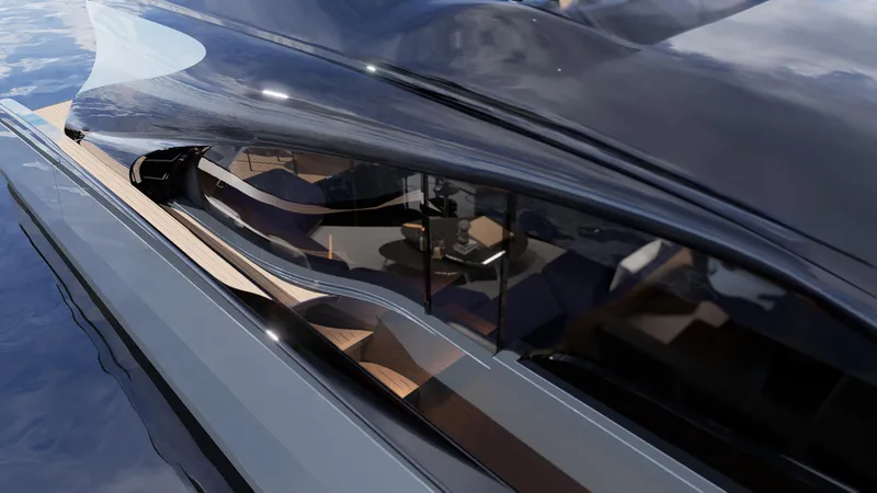 Aria 78 Yacht Photos Pics Luxurious Centouno Navi Aria yacht, 2026 model, showcasing sleek design and modern interior.