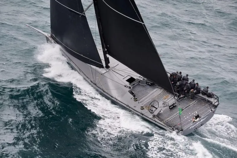 North Star Yacht Photos Pics Sailing yacht Judel and Vrolijk Maxi 72, 2009 model, navigating through ocean waves.