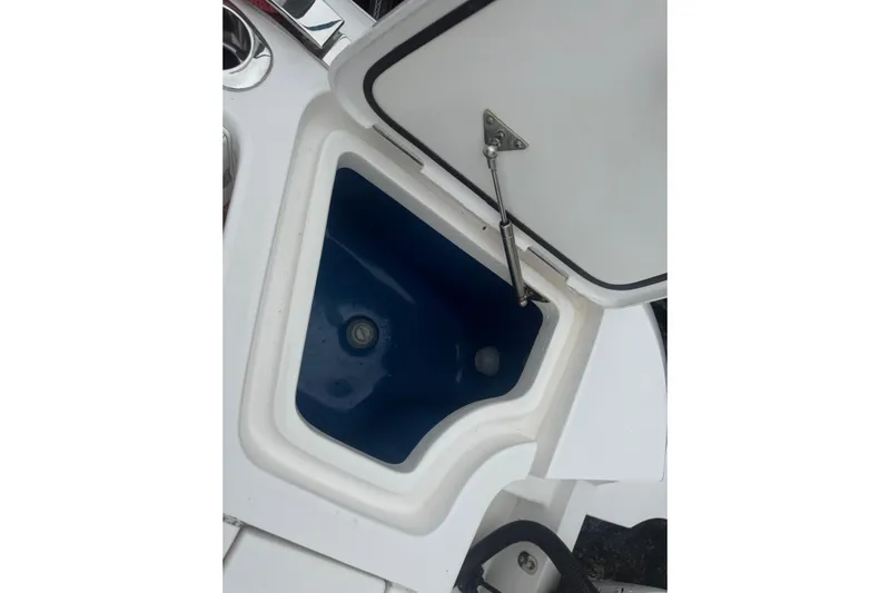 Day Dreams Yacht Photos Pics Open storage compartment on 2021 Intrepid 409 Valor boat.