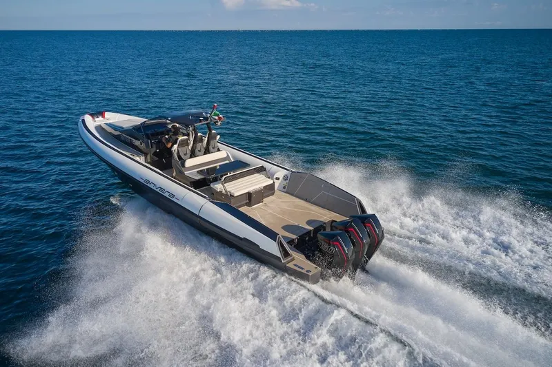  Yacht Photos Pics 2025 Anvera 42 Speedster cruising on open water, showcasing sleek design and powerful engines.