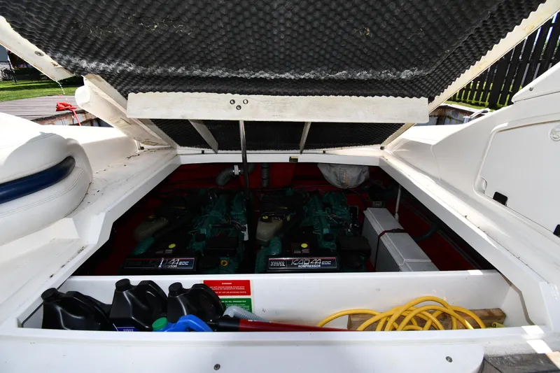 007 Yacht Photos Pics Engine compartment of 2000 Sunseeker Superhawk 34 with accessories.