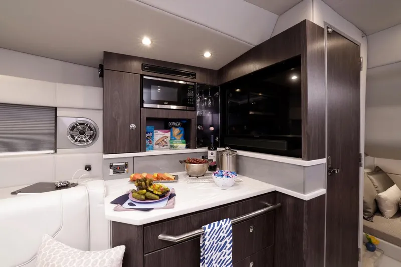 Endless Summer Yacht Photos Pics Manufacturer Provided Image: Modern kitchen area in 2023 Formula 430 Super Sport Crossover yacht.
