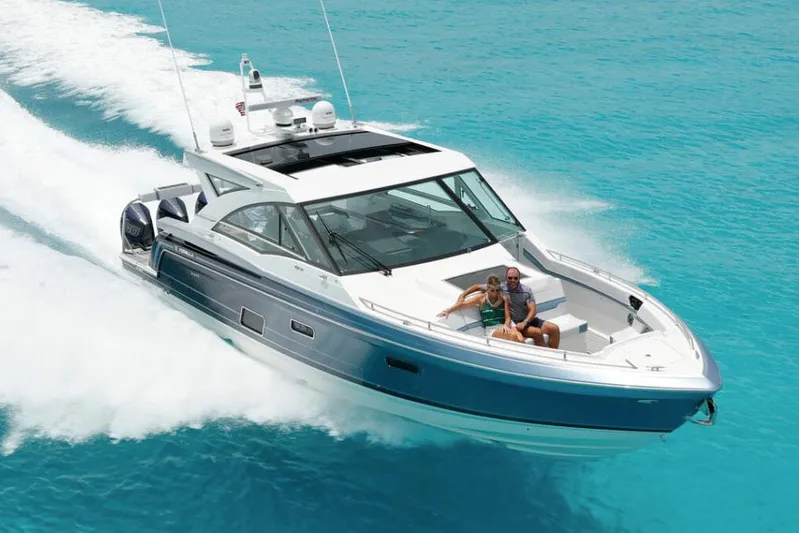 Endless Summer Yacht Photos Pics Manufacturer Provided Image: 2023 Formula 430 Super Sport Crossover cruising on turquoise waters.