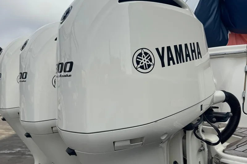  Yacht Photos Pics Yamaha outboard engines on a 2019 Scout 350 LXF boat.