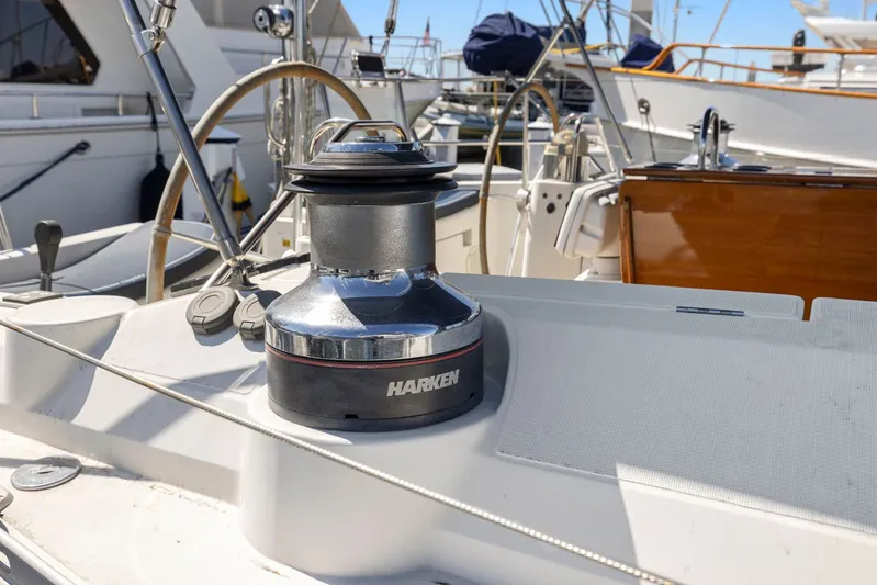 Crazy Horse Yacht Photos Pics Deck of 2001 Jeanneau Sun Odyssey 52.2 yacht with Harken winch.