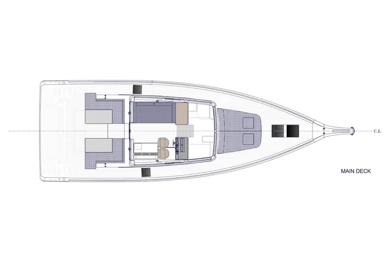  Yacht Photos Pics Manufacturer Provided Image: Top view of 2026 Omikron Yachts OT-60 main deck layout.