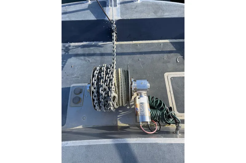 C Lady Yacht Photos Pics 2020 Armstrong Marine 35 boat deck with anchor winch and chain.