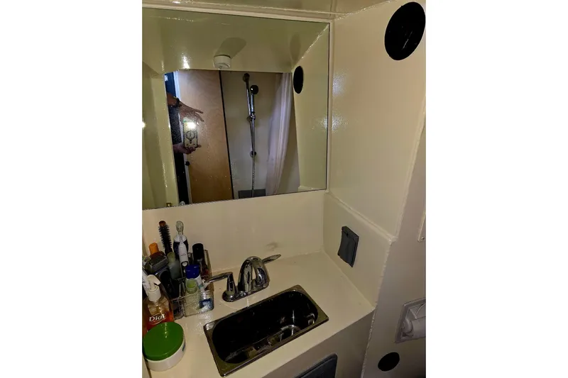 C Lady Yacht Photos Pics Compact bathroom sink area in 2020 Armstrong Marine 35 boat.
