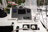 Leopard 50 yacht helm station with navigation instruments, 2020 model.
