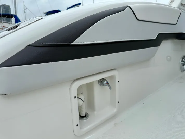 $30k Price Reduction! Yacht Photos Pics 2020 Formula 350 Sun Sport boat interior detail with sleek design and built-in faucet.