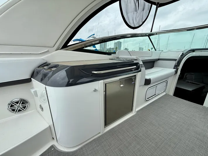 $30k Price Reduction! Yacht Photos Pics 2020 Formula 350 Sun Sport interior with sleek seating and modern amenities.