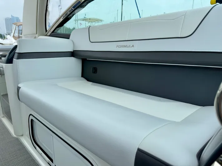 $30k Price Reduction! Yacht Photos Pics 2020 Formula 350 Sun Sport boat interior with sleek seating and modern design.