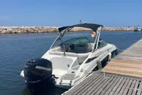 2016 Crownline Eclipse E2 XS boat docked with Mercury outboard motor.