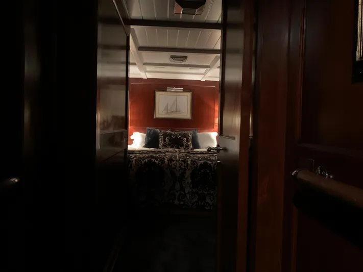 Iduna Yacht Photos Pics Luxurious cabin interior of 1939 Feadship Classic Sailing Yacht with elegant decor.