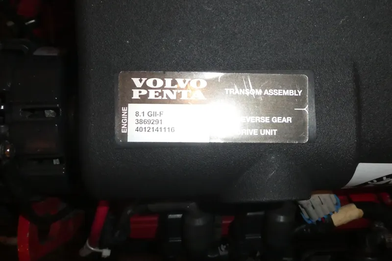  Yacht Photos Pics Volvo Penta engine label on 2006 Carver 366 Motor Yacht, model 8.1 GII-F.