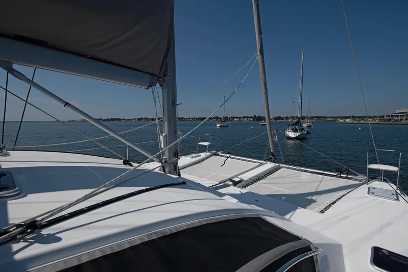 Waxy Yacht Photos Pics Celtic Yachts 40 catamaran sailing in calm waters, 2021 model.