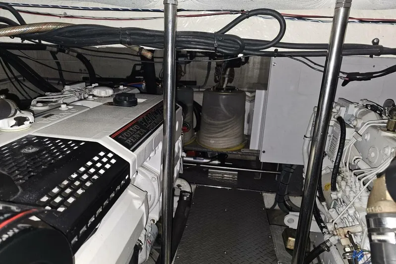  Yacht Photos Pics Engine room of 2005 Regal Commodore 4260 with Volvo Penta components.