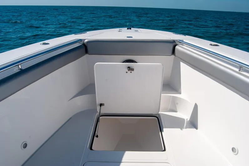  Yacht Photos Pics Open storage compartment on a boat deck with ocean view, IMG 40 model, 2021.