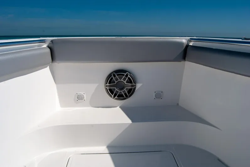  Yacht Photos Pics Boat interior with speaker and cushioned seating, IMG 40 model, 2021.